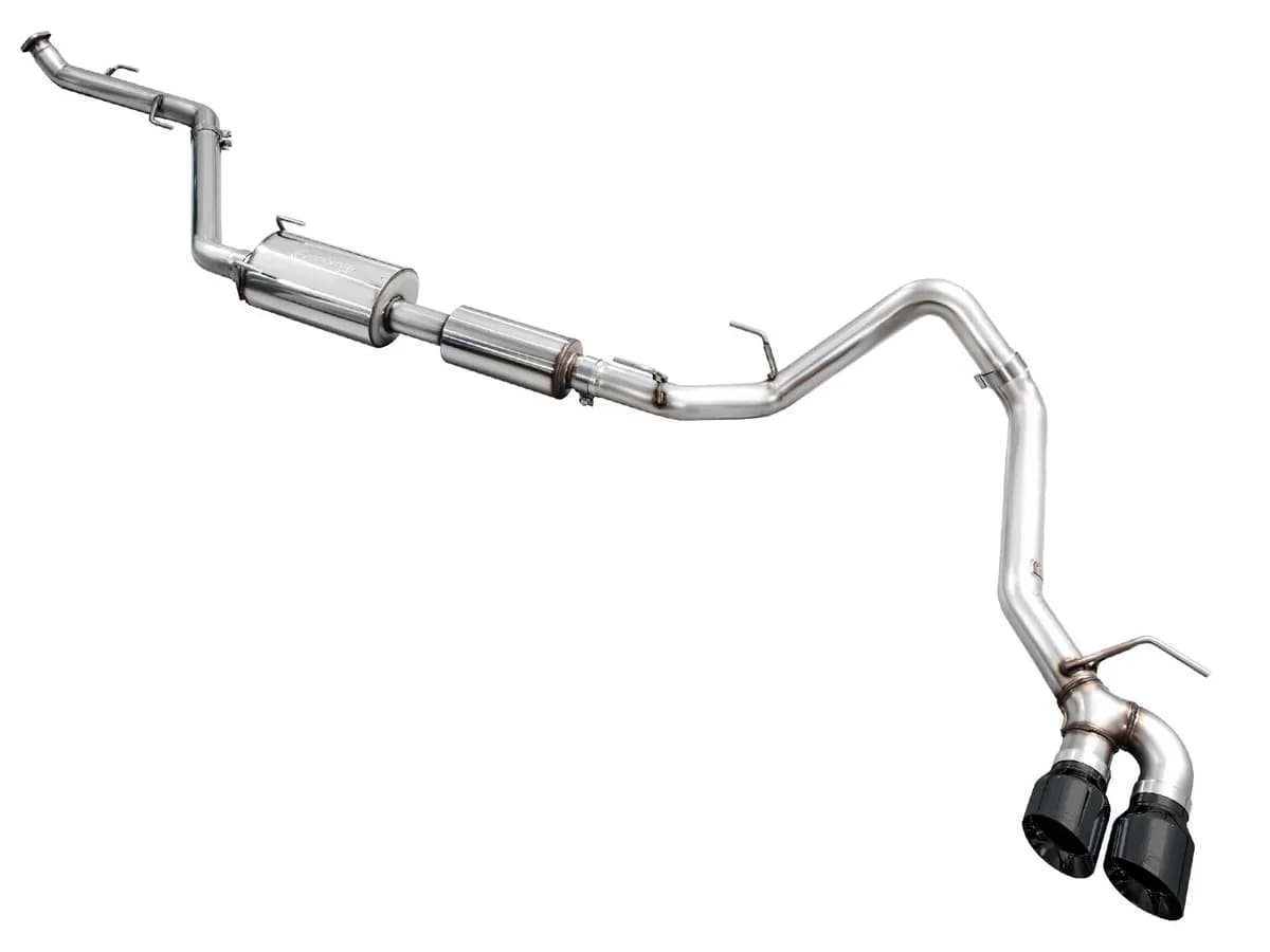 AWE 0FG Exhaust for 4th Gen Toyota Tacoma - Dual Diamond Black Tips