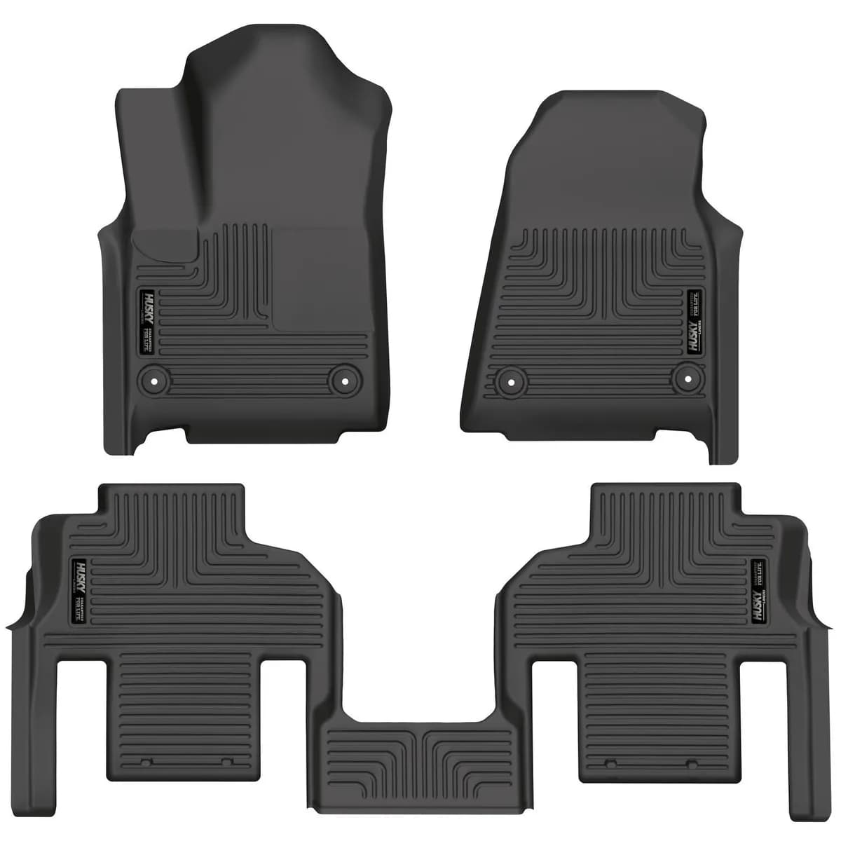 wb fr 2nd Seat Floor Liner Black 2022-2022 Jeep Wagoneer 2nd Row Bucket Seats 3 pc Set