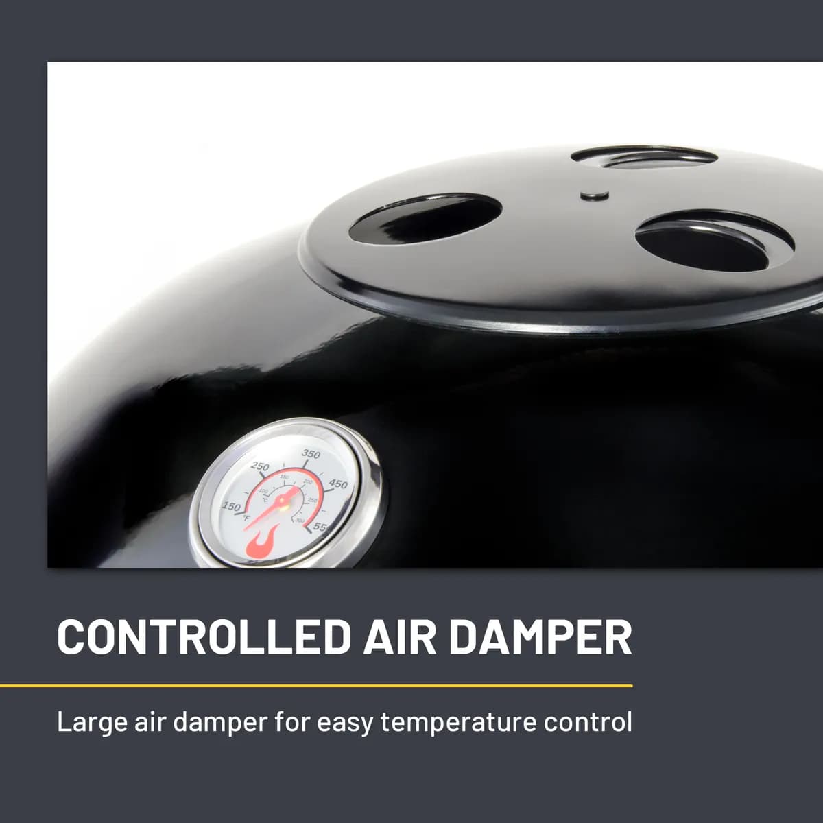 Kettleman® TRU-Infrared™ Charcoal Grill Black