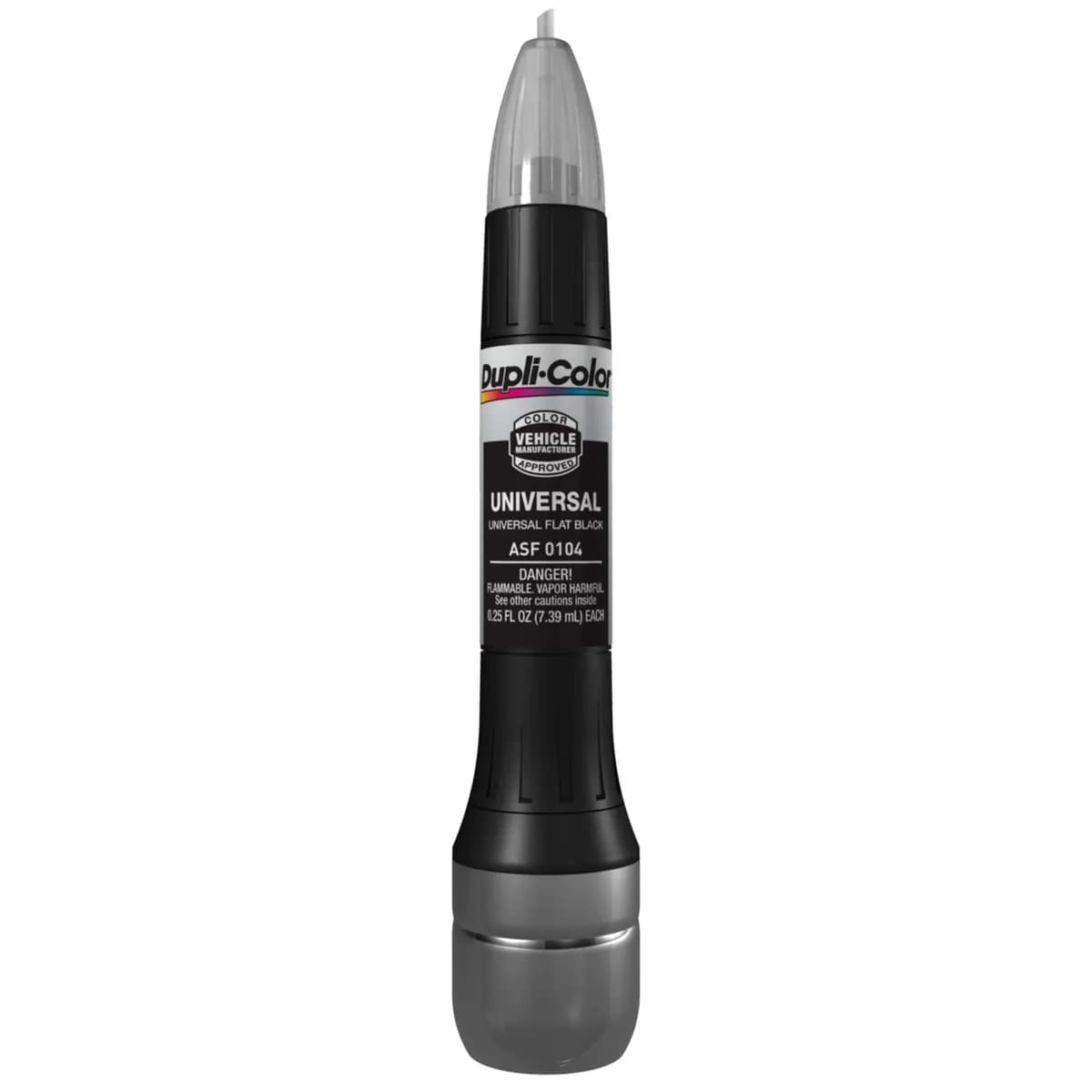 Exactmatch Touchup Paint; Universal Flat Black;0.5 Oz. Pentip/Brush Applicato