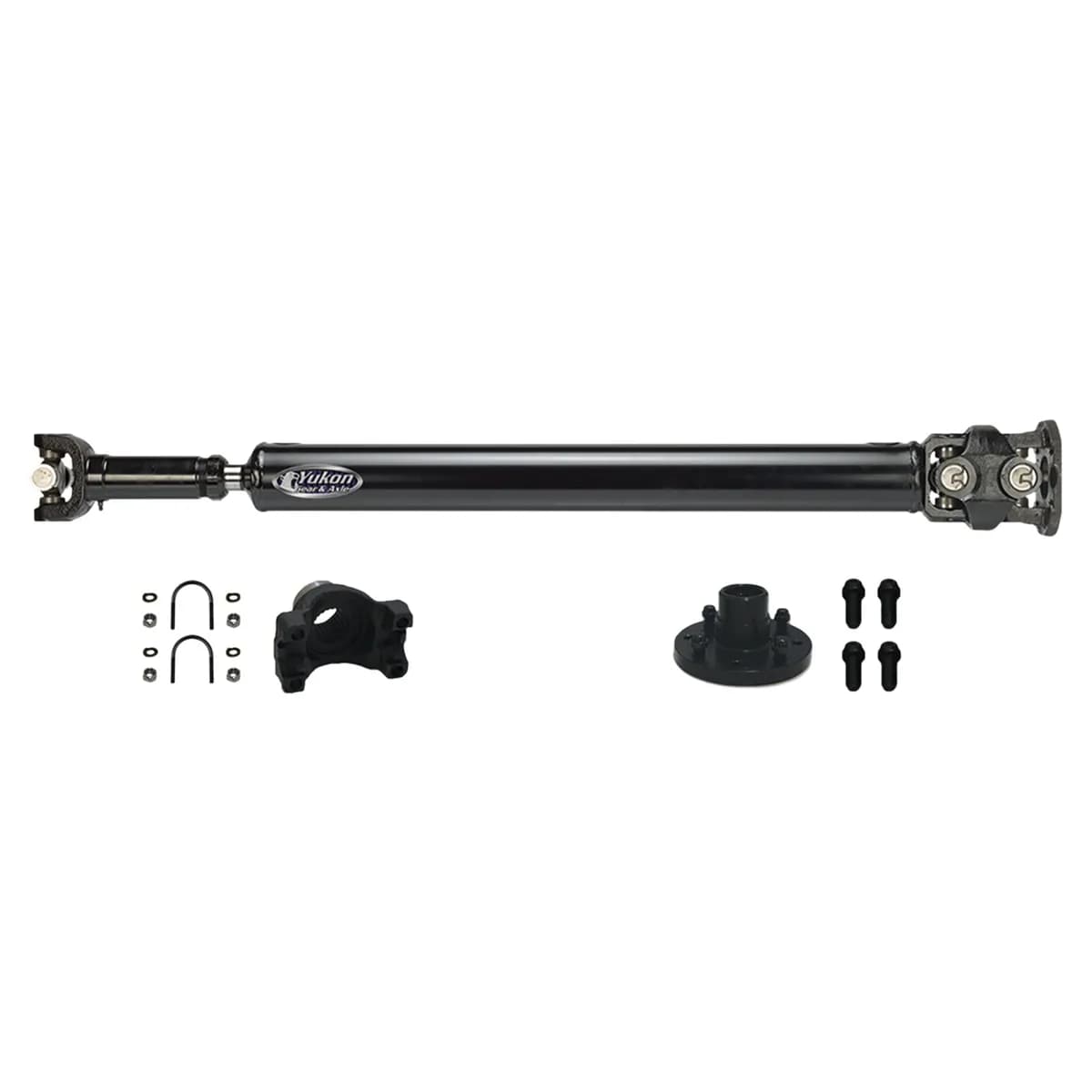 Yukon Heavy Duty Driveshaft for 12-17 JK front. 1350 U/Joint. Fits 2-door and 4-door Rubicon and non-Rubicon. Automatic transmission only. Recommended for stock to 4.5" Lifts with up to 37" Tires.
