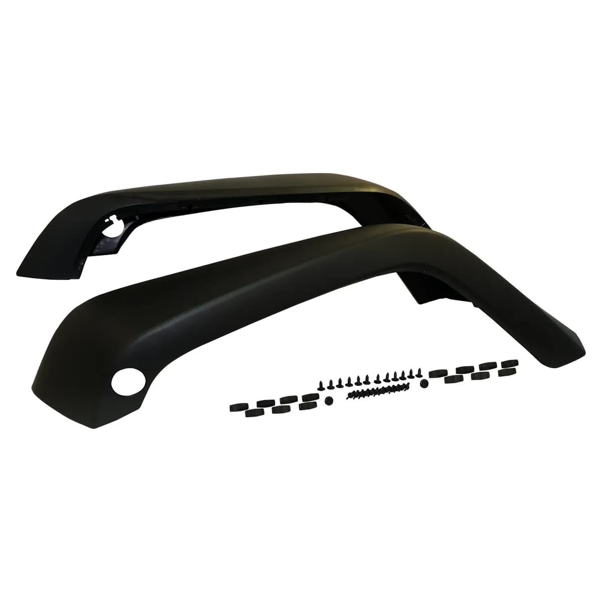 Fender Flare Set; Front; Incl. 2 Flare/Retainers/Rivets; Textured Black;