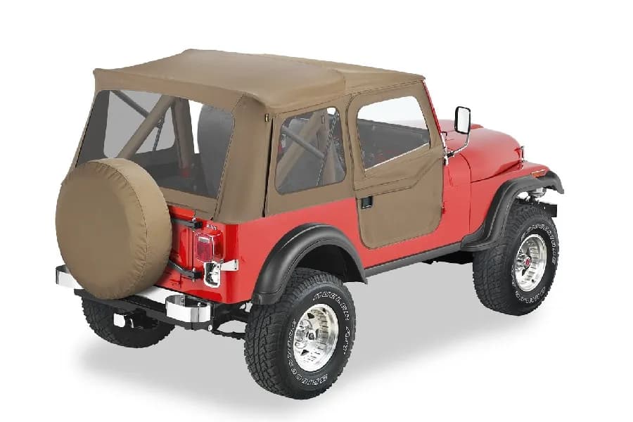 Jeep CJ5 Soft Top Supertop Classic Squareback Soft Tops For Jeep 1976-1983 CJ5 Clear Tan Bestop