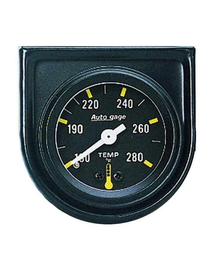 Gauge Console, Water Temp, 1.5", 280?F, Mech, Blk Dial, Blk Bezel, AutoGage