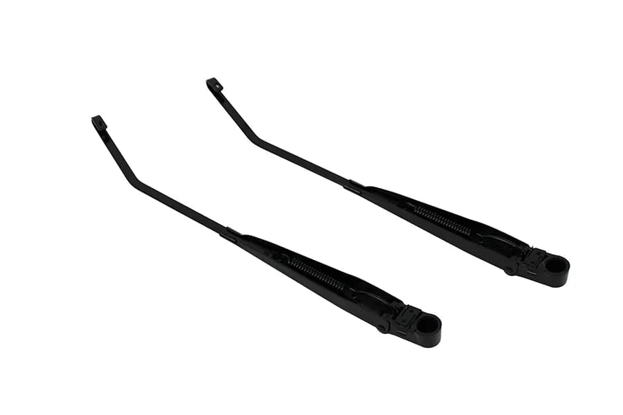 9706 Wrangler Pair of Windshield Wiper Arms Jhook Style Stainless Steel 2 Stage Gloss Powder Coat