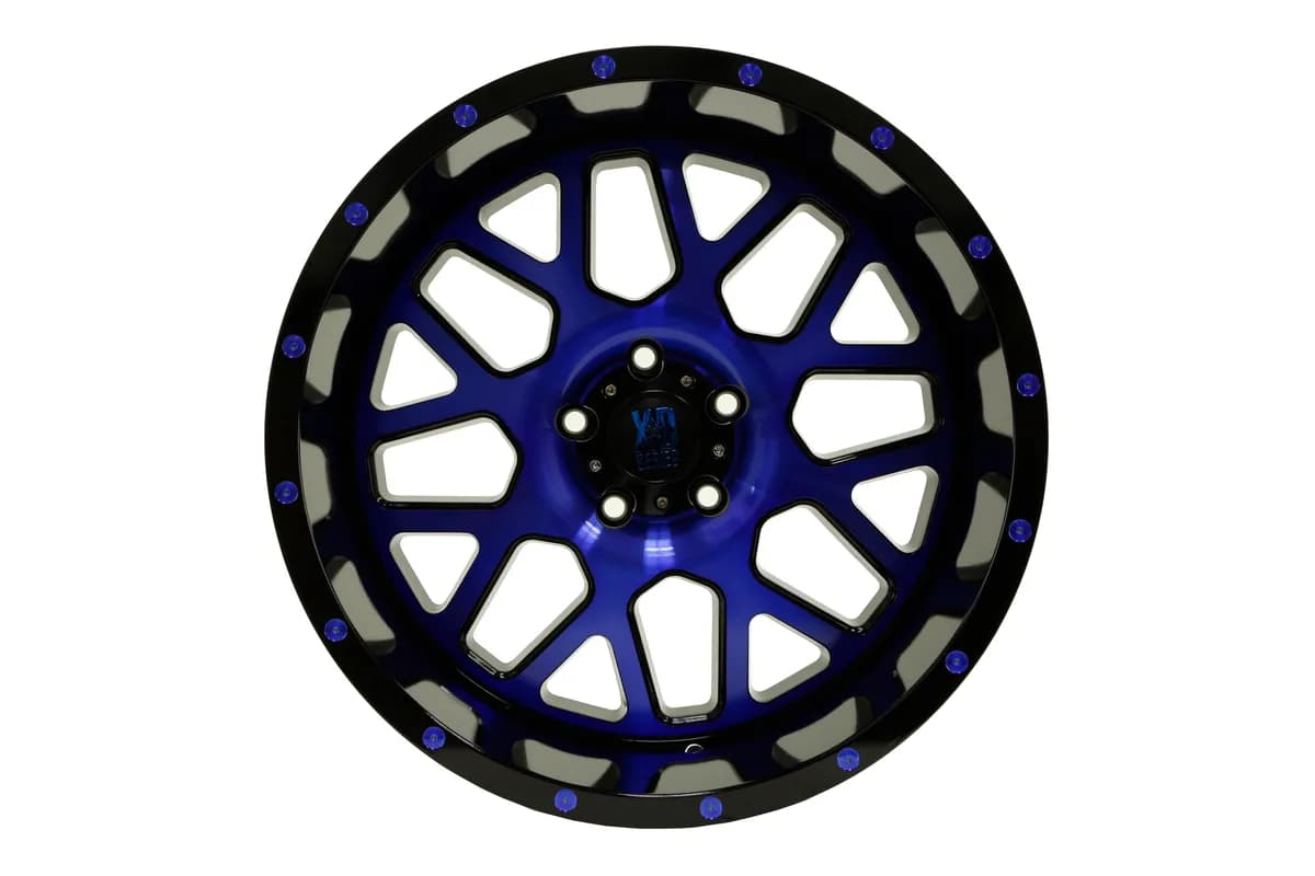 XD Series Grenade Wheel 20x10 5x5 24mm Offset Satin Black w/ Blue - JT/JL/JK