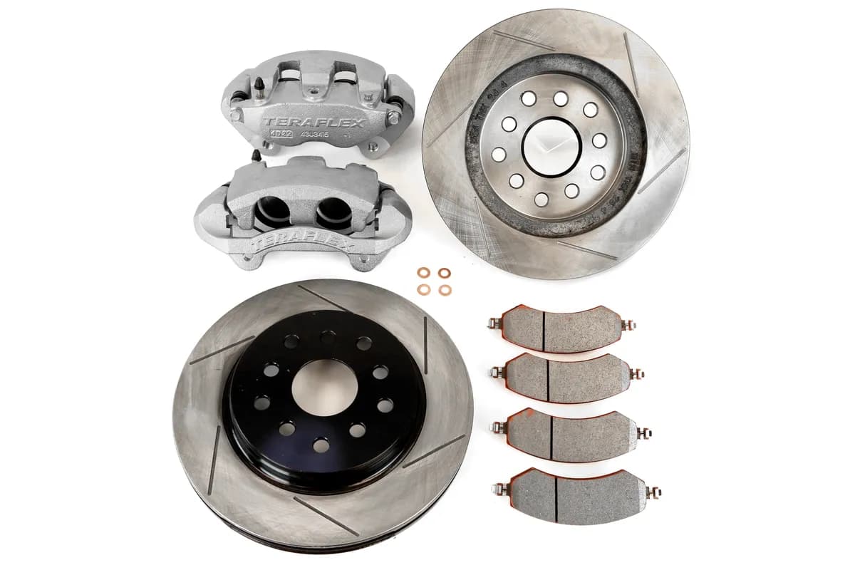 Big Brake Kit JK Front Complete Big Calipers Slotted Rotors 13.3in