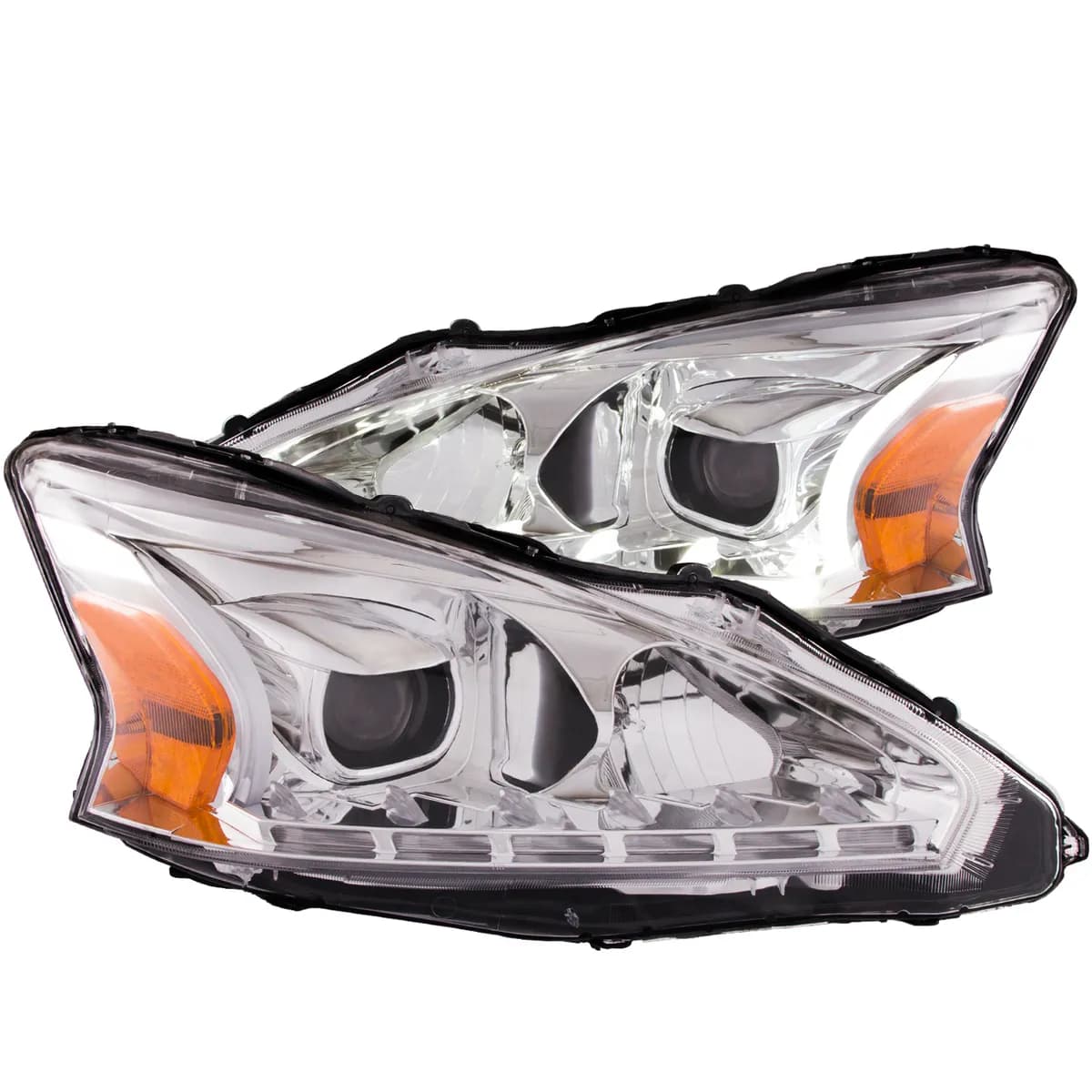 Nissan Altima 13-15 4DR Projector Plank Style Headlights Chrome (For Halogen Models)