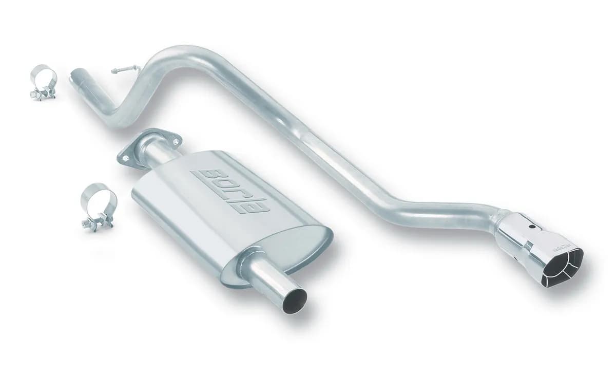 Touring Cat-Back Exhaust System 2.25in.IntoMuffler 2in.Out Incl. PipesMufflerMtg. Hardware3.38 in.x3in.Squarex6.75in.LongSingleAngle-CutIntercooledTip SingleRightRearExit