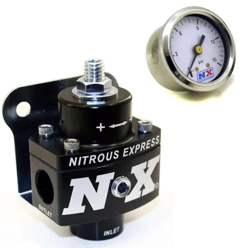 Nitrous Express - Fuel Pressure Regulator, Non Bypass, W/Fuel Pressure Gauge - 15952