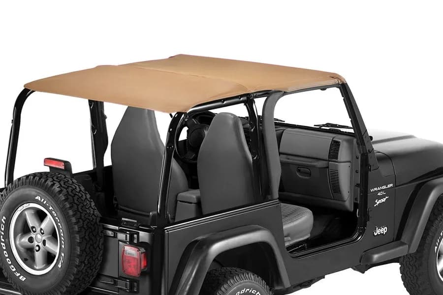 Jeep Wrangler Bikini Top Strapless Extended Safari Style Bikini Top For Jeep 1992-1995 Wrangler YJ Spice Bestop