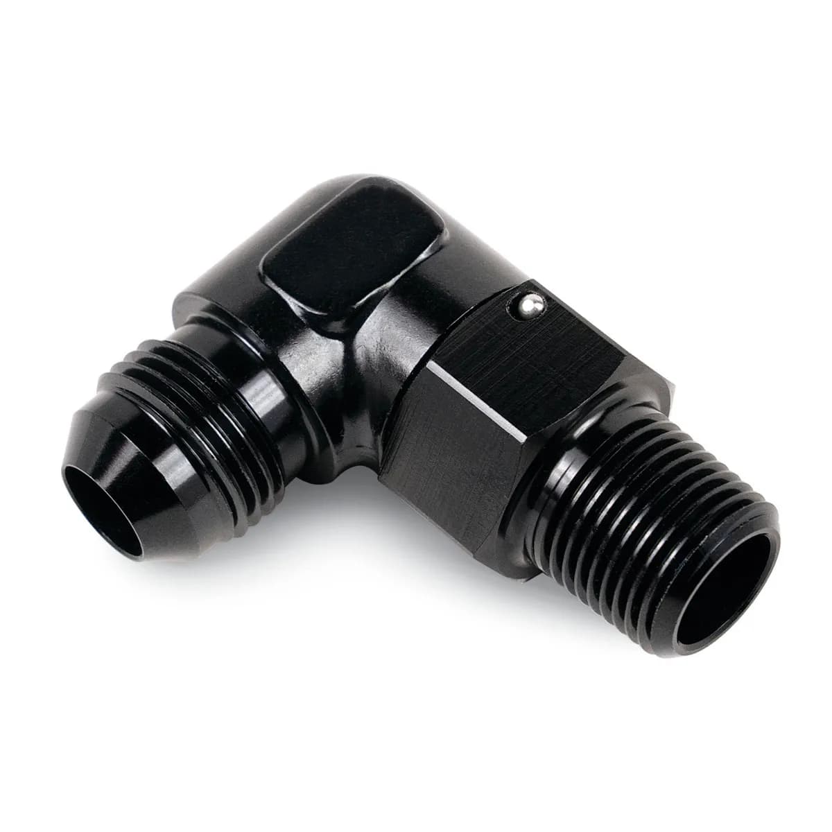 Aluminum Swivel Fitting 90° 1/2 NPT x -8AN Male