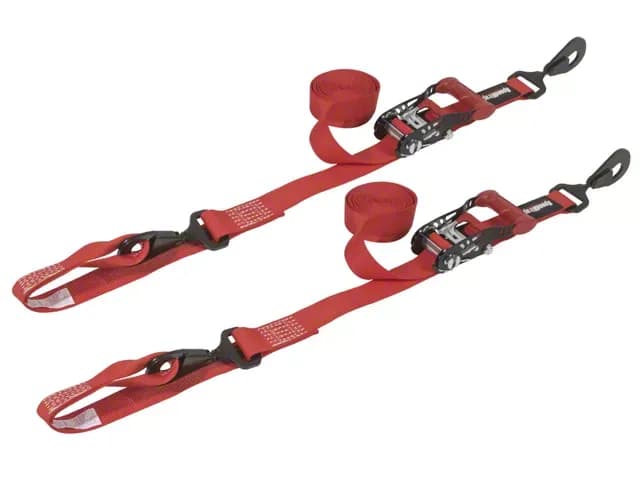 1.5 Inch x 10' Ratchet Tie-Down w/ Soft-Tie 2 Pack Red SpeedStrap