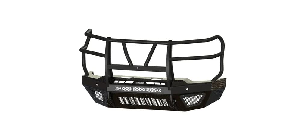 T2 Front Bumper Extreme For 2024-2026 Silverado 2500/3500 HD Sensor Cutouts Factory Fog Cutouts Standard Skid Plate Without Mesh Grill With Camera Harness Gloss Black Powdercoat Bodyguard Bumpers