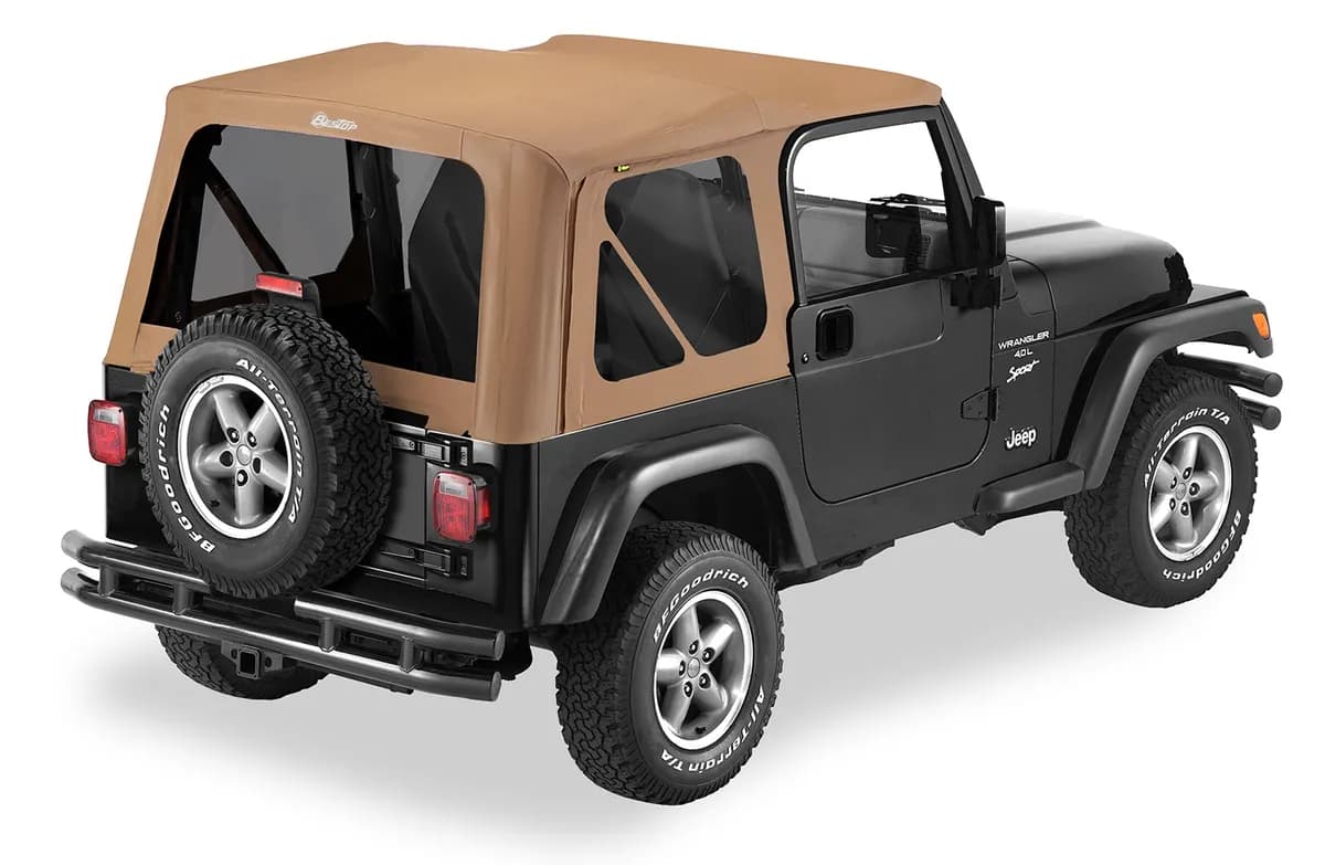 Spice Replace-a-Top, Sailcloth Sailcloth Replace-a-Top Jeep 97-02 Wrangler; No door skins included; Tinted side and rear windows