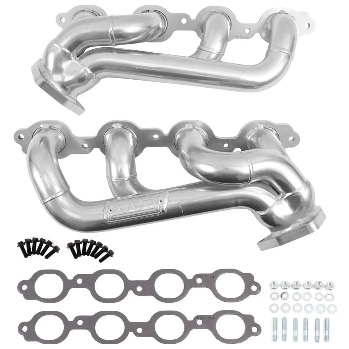 Bbk Performance Parts 40480 2019-2024 Chevy Truck 5.3/6.2l 1-3/4" Shorty Headers (Polished Silver Ceramic)