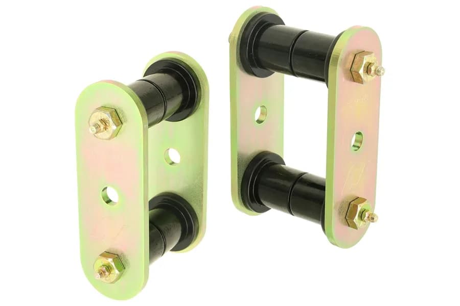 HD Leaf Spring Shackles 87-95 Wrangler YJ Rear Includes Urethane Bushings HD Greasable Bolts Pair RockJock 4x4