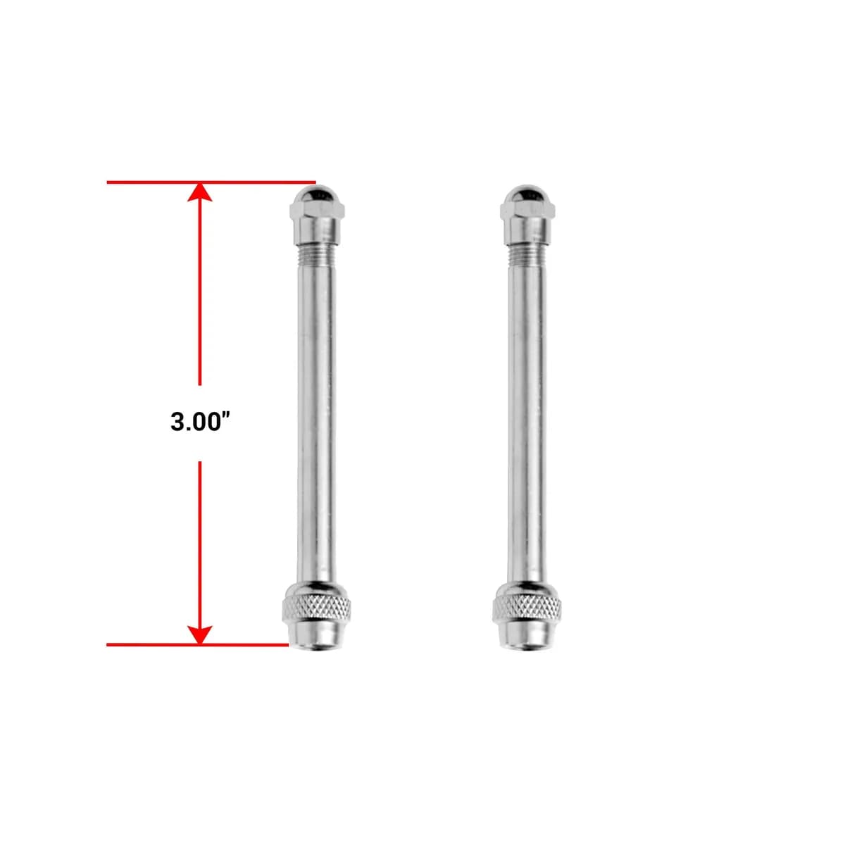 18099 Valve Stem Extension Kit - 2 pcs 3" Straight, 2 Caps (Pair)