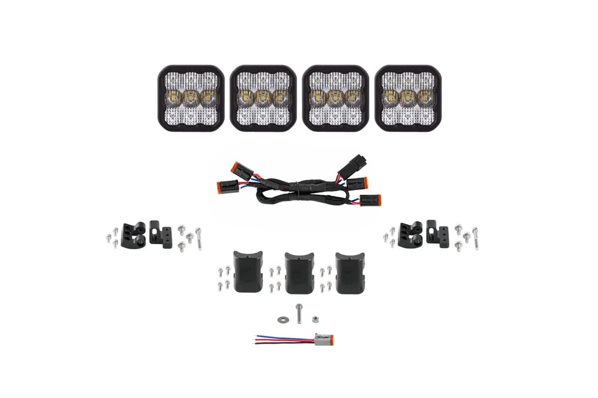 Diode Dynamics - SS5 Sport Universal CrossLink 4-Pod Lightbar White Combo