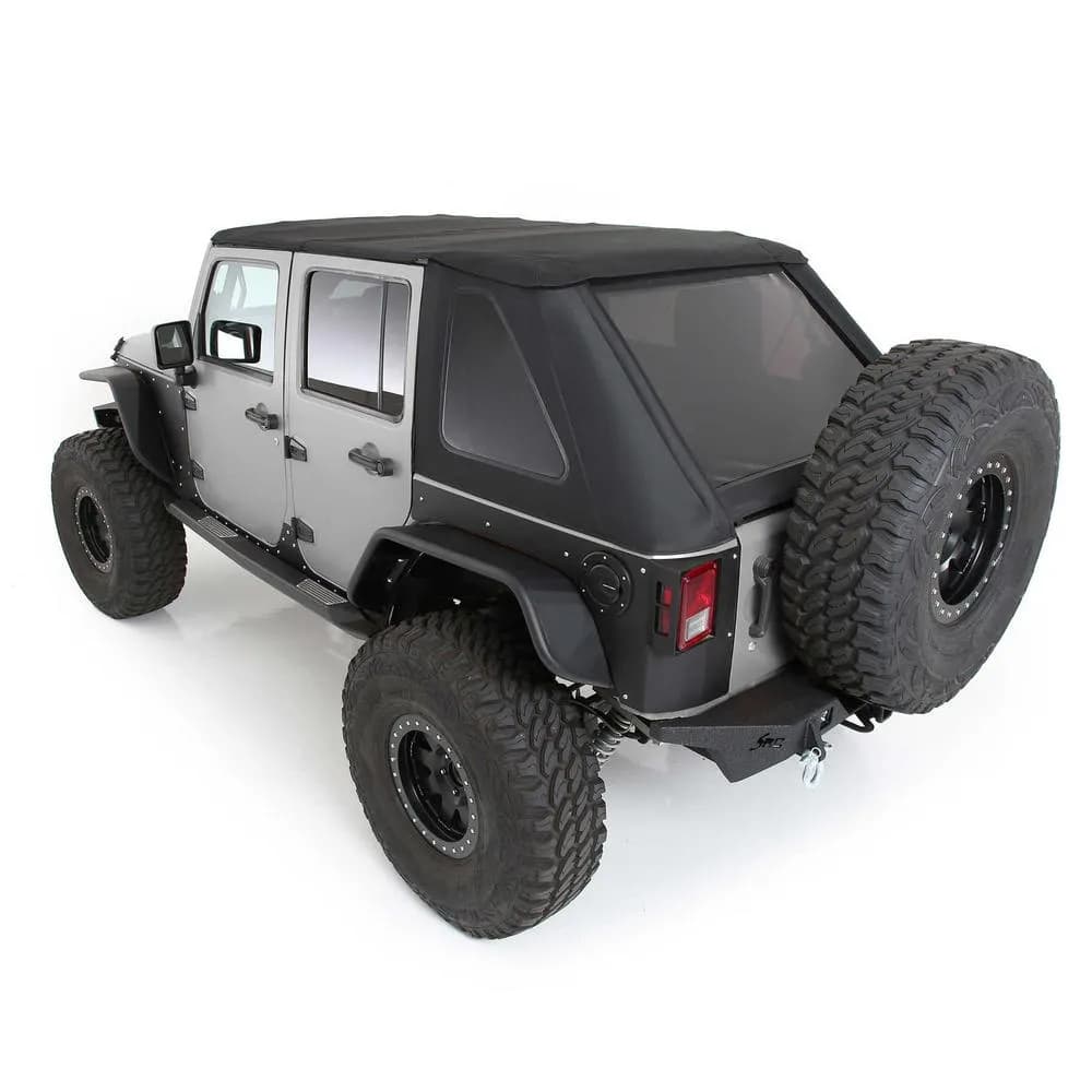 0718 Wrangler 4DR Bowless Combo Top W/Tinted Windows & no Upper Doors/Black Diamond