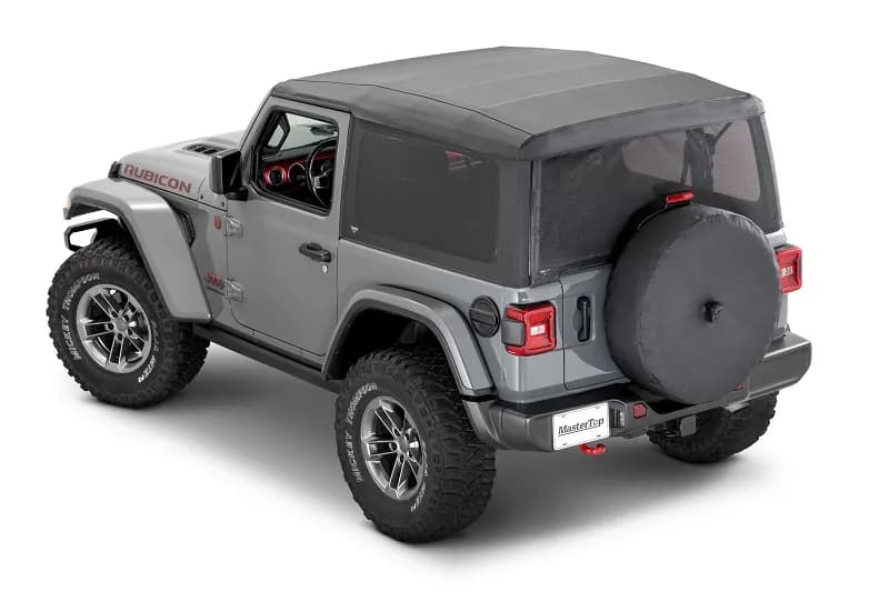 Mesh Trail Screens 2018-2024 2 Dr JL Wrangler with Factory Soft Top 3 piece Kit Black Mesh MasterTop