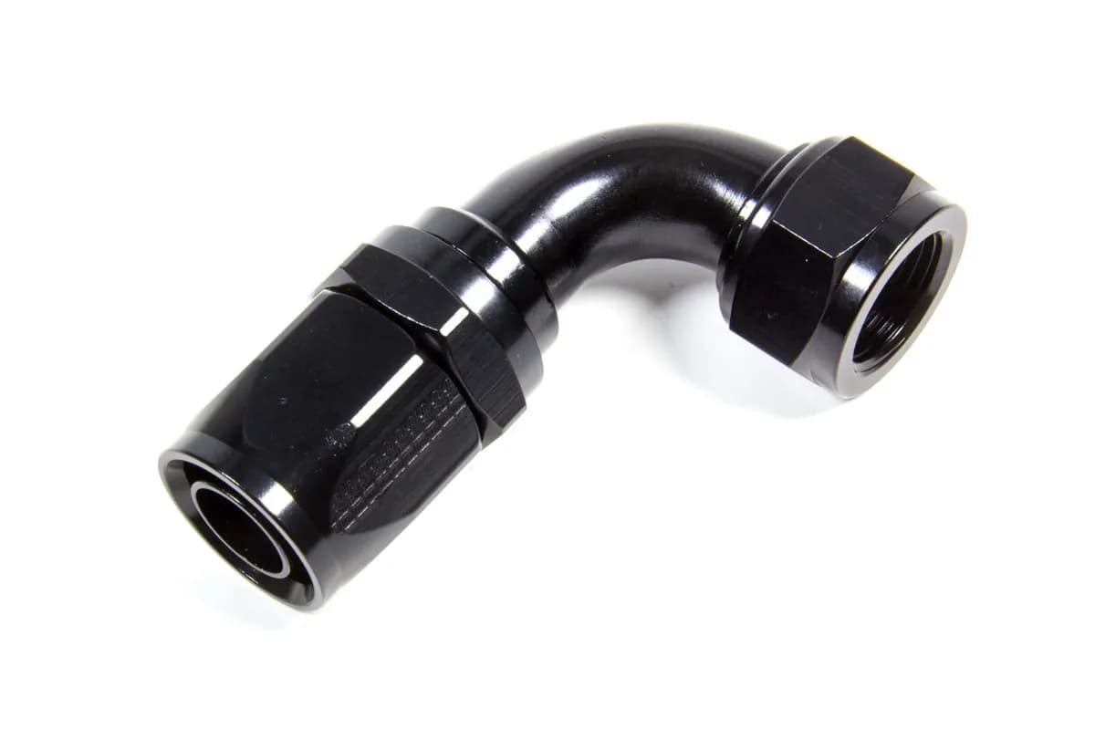 #12 Fem x #16 Hose 90 Deg Expanding Hose End Black