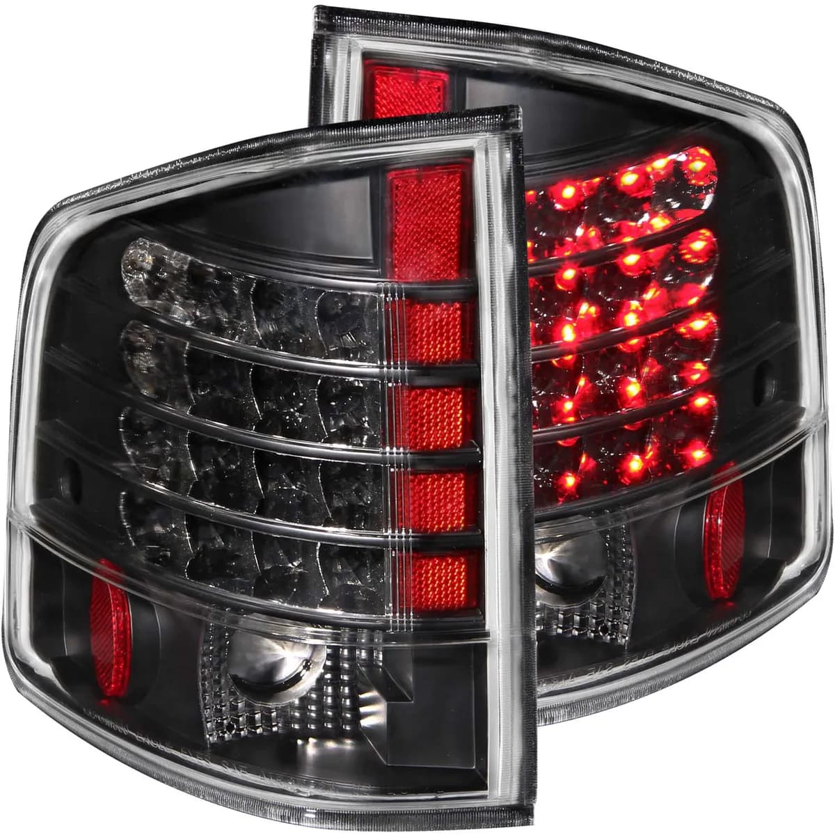 LED Tail Light Assembly; LED; Clear Lens; Black Housing; Pair;