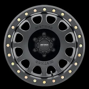 MR105 Beadlock Wheel 17x9.0 3.5in Backspace -38mm Offset 6x5.50 Bolt Pattern Standard Lug Hole Matte Black Finish.