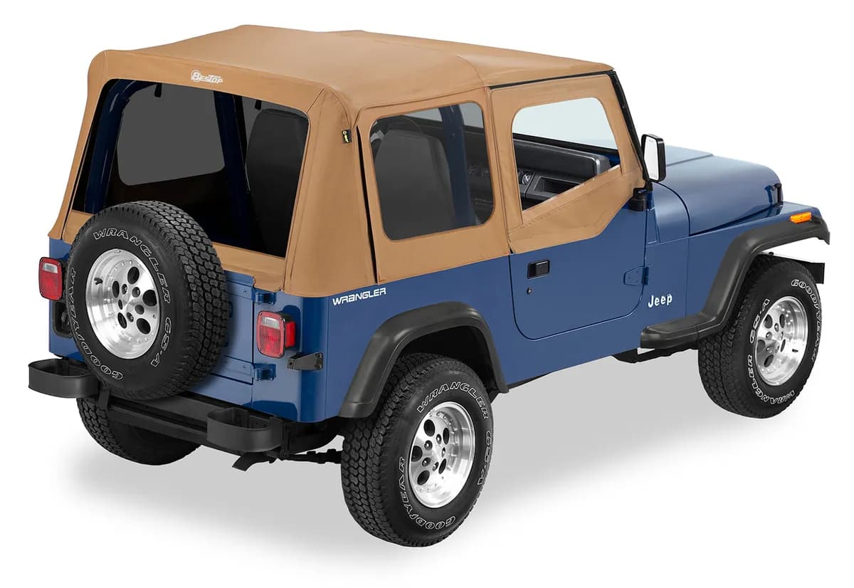 Spice Replace-a-Top, Sailcloth Sailcloth Replace-a-Top Jeep 88-95 Wrangler; Includes upper door skins; Tinted side and rear windows