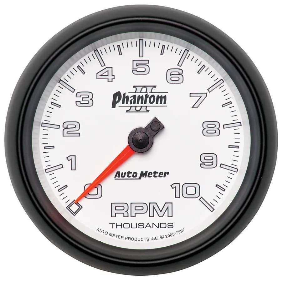 Gauge, Tachometer, 3 3/8", 10k RPM, In-Dash, Phantom II