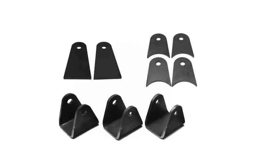 Steinjäger Tabs and Clevises, Weld On 4 Link Tab and Clevis Kits 0.750 Bore 4.00 Axle Diameter 4 Axle Tabs 4.00 Inches Long 2 Flat Tabs 4.00 Inches Long 3 Clevises with 2.50 Inch Jaw