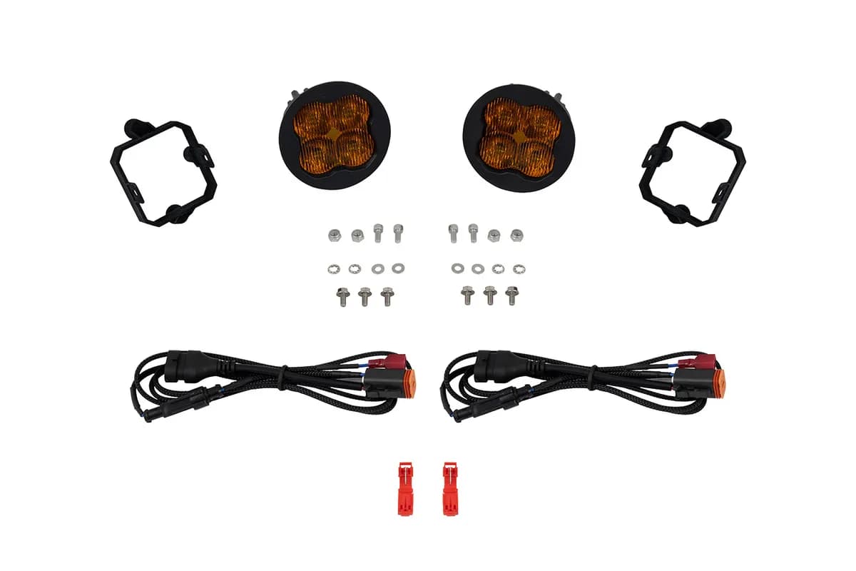 SS3 SAEDOT Type NO Fog Light Kit Yellow 3000K Max 38.5 watts Yellow SAE Fog Diode Dynamics