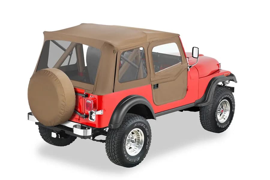 Jeep CJ5 Soft Top Supertop Classic Squareback Soft Tops For Jeep 1955-1975 CJ5 Clear Tan Bestop