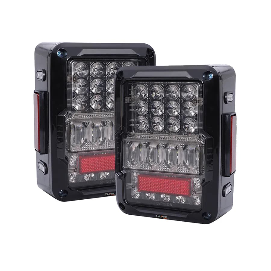 Quake LED - Qte943 - Jeep JK White Out LED Tail Lights For 2007-2017 Jeep Wrangler