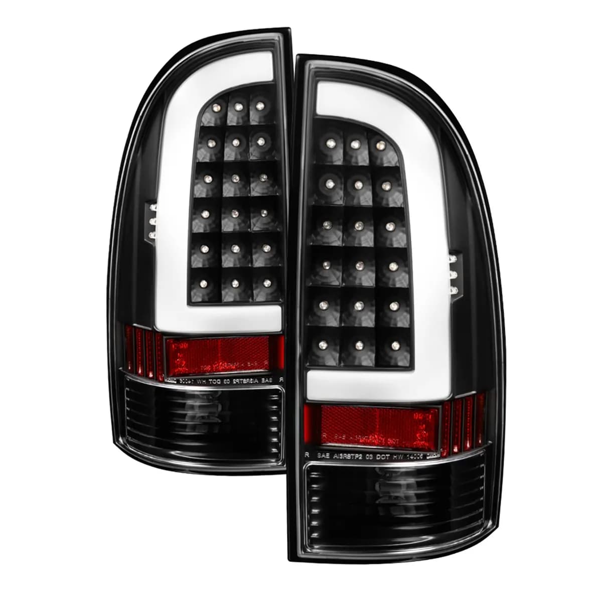 XTune Light Bar LED Tail Lights; Black; Not Compatible w/Factory Equipped LED Tail Lights;