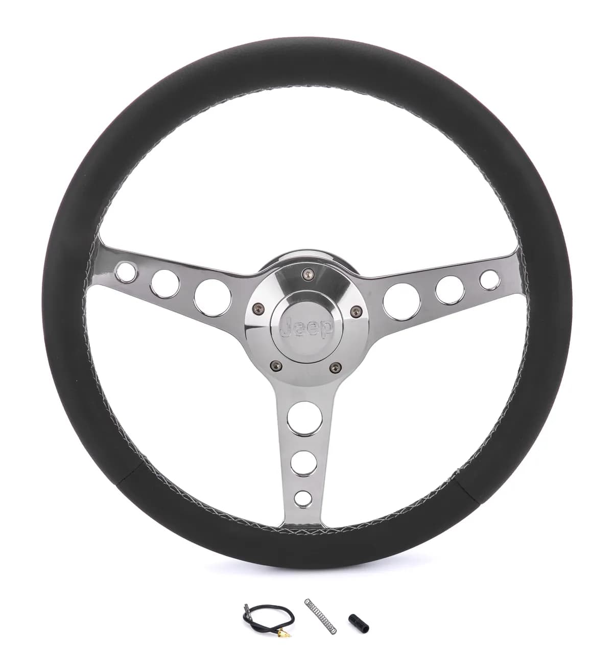 Billet Classic Series Steering Wheel and Installation Kit; Jeep Logo; Includes Billet Steering Wheel/OEM Center Cap/Install Kit PN[5196-1] Polished;