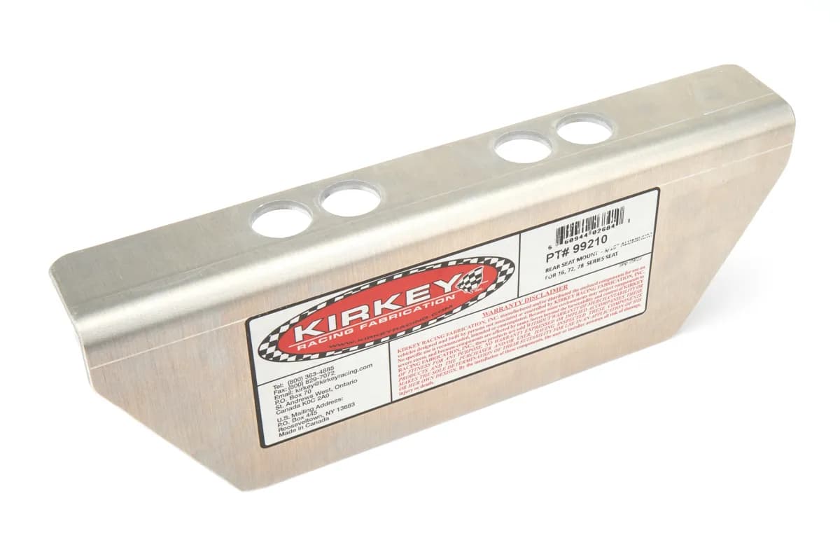 Kirkey Racing 3/16" Aluminum Rear Seat Mount - 16 / 72 / 78 / 80 / 81 / 83 / 85 / 86 / 93 / 95 / 96 Series