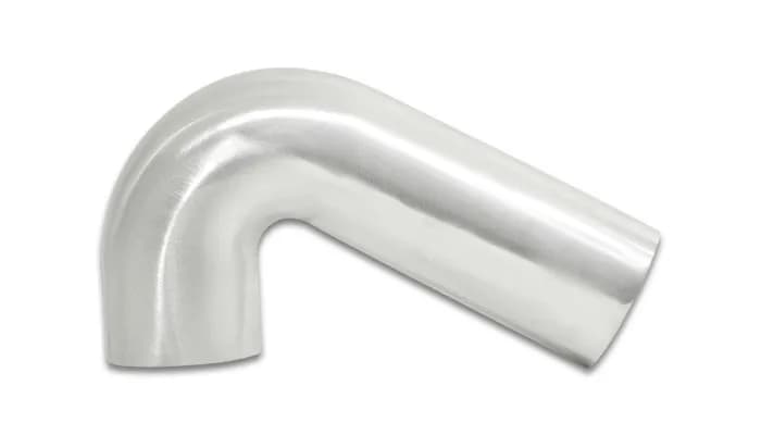 120 Degree Tight Radius Aluminum Bend; 3.5 in. Tube OD; 2.5 in. Centerline Radius; 5x1.5 in. Leg Length From Tangent; 2mm in. Wall Thickness; Brushed;