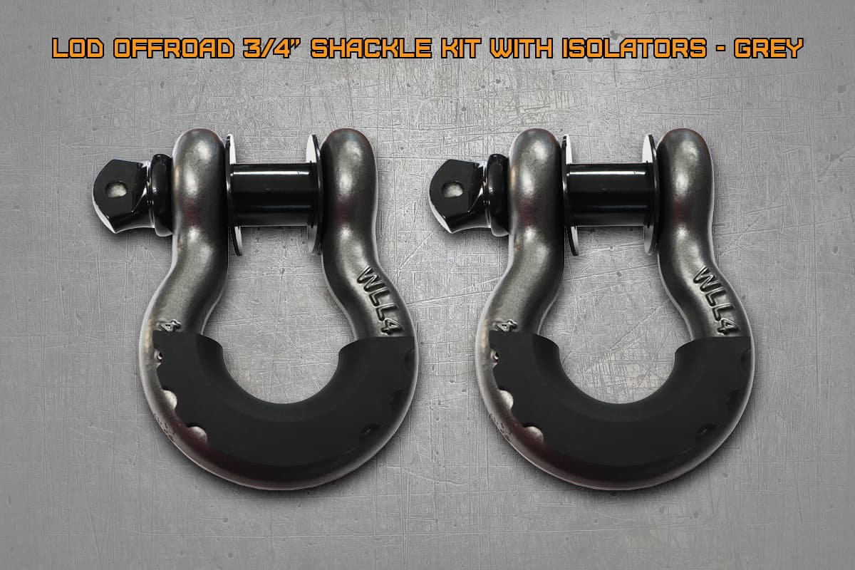 LoD Offroad 3/4 in. Shackle Kit with Isolators - Grey
