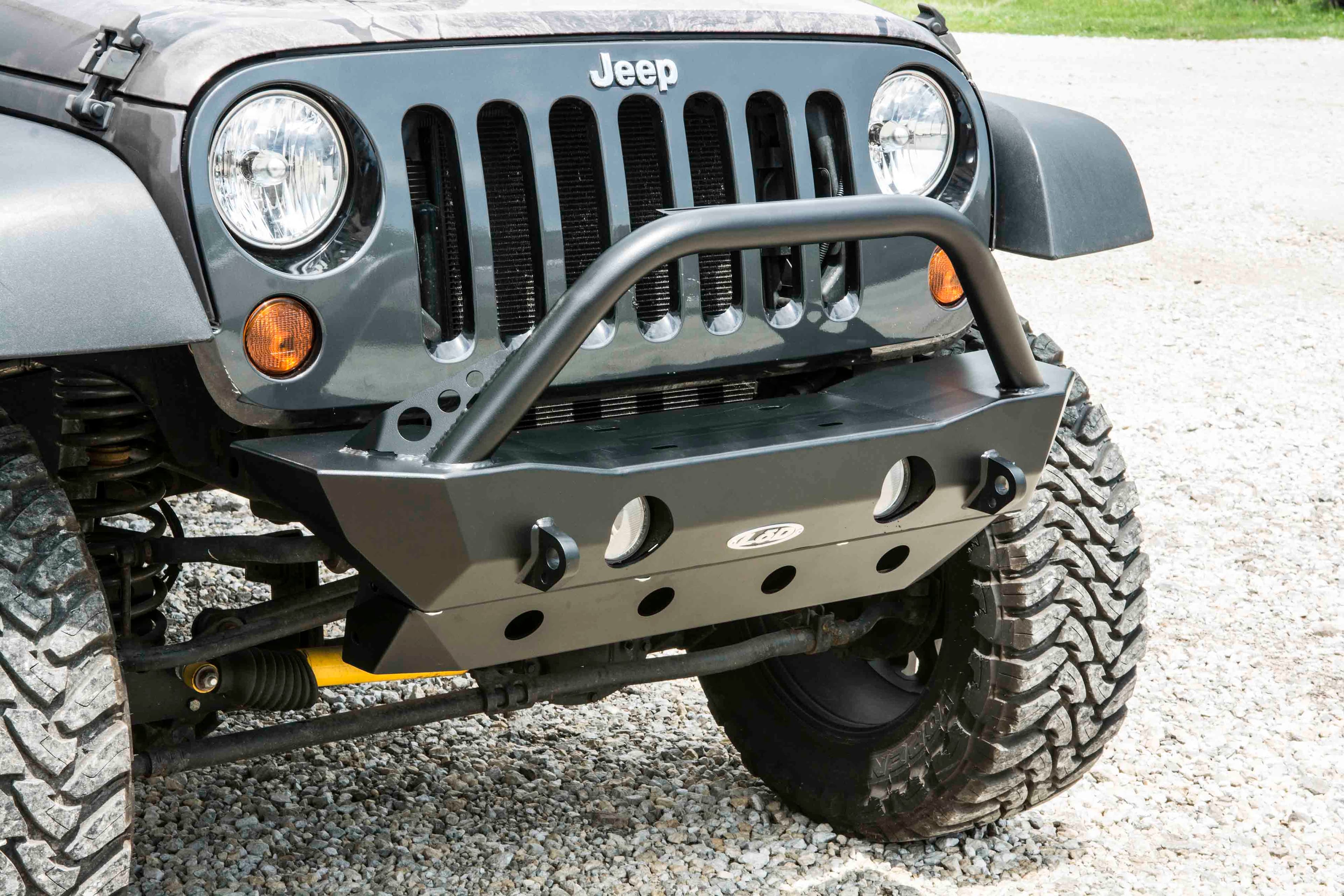 LOD Destroyer Shorty Front Bumper w/ Bull Bar Black Powder Coated - JK product image