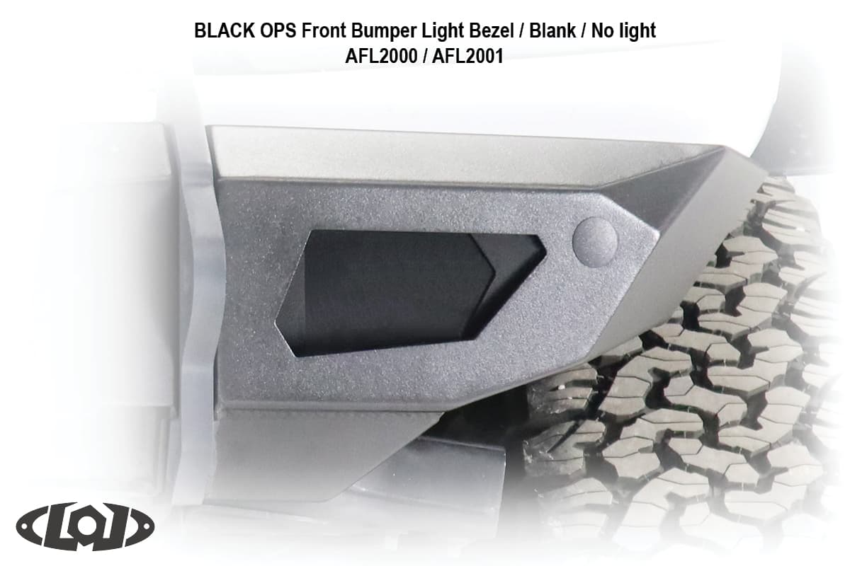 2021+ Bronco Black Ops Blank Front Light Bezel (pair) (Black Powder Coated) product image
