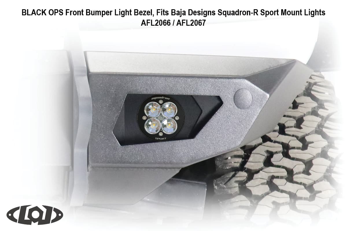 2021+ Bronco Black Ops Baja Squadron Round Front Light Bezel (pair) (Black Powder Coated) product image