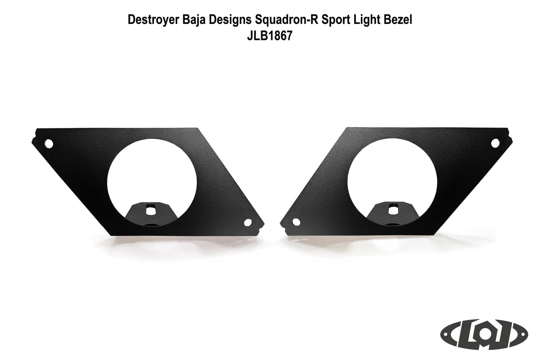 Destroyer Rear Light Bezel, Fits Baja Designs Squadron Round Lights (Black Powder Coated) product image
