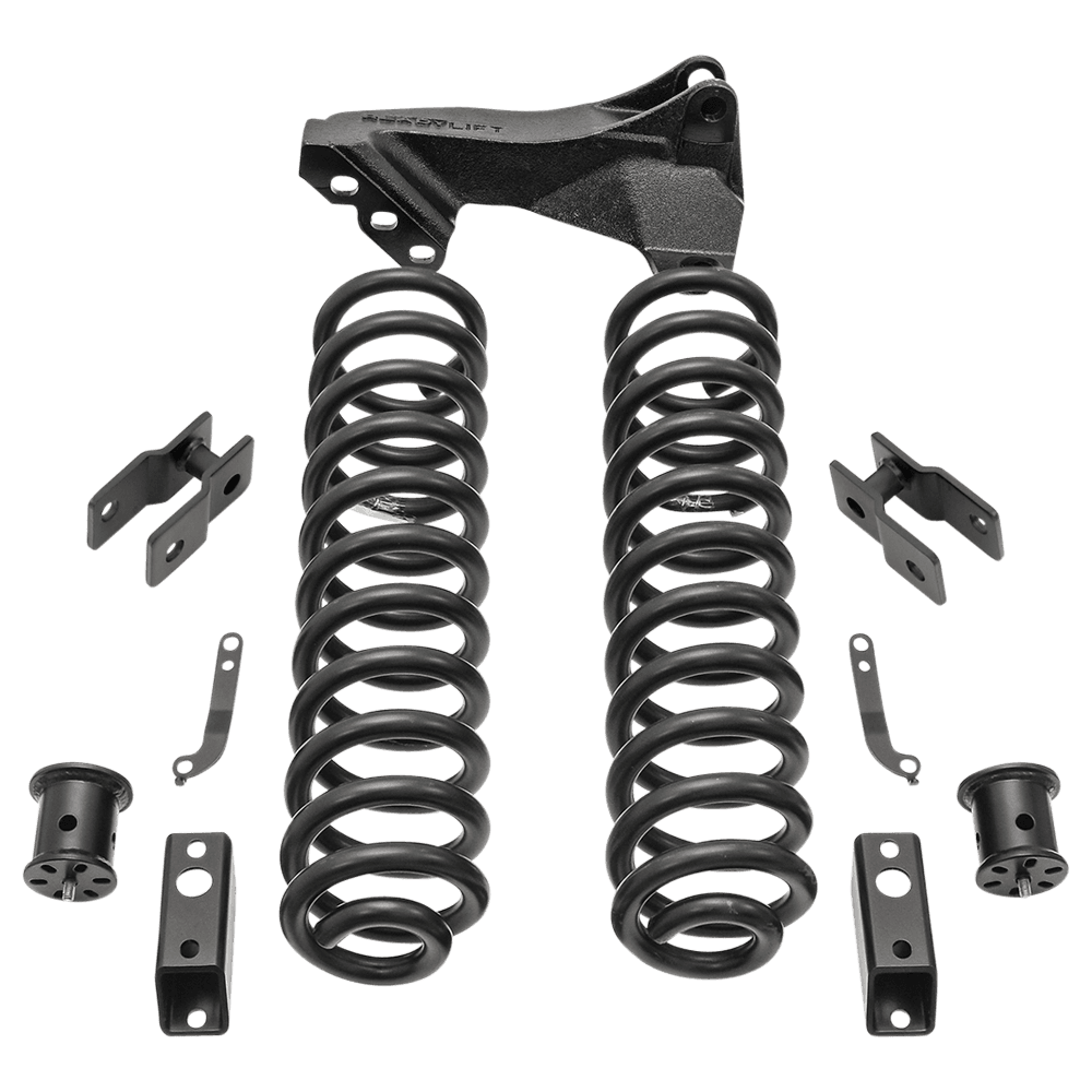 ReadyLift 2.5ft. Coil Spring Front Lift Kit with Front and Rear Shock Extensions and Front Track Bar Bracket