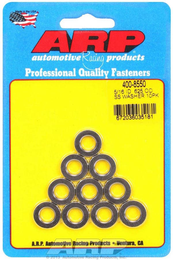 ARP Auto Racing S/S Flat Washers - 5/16 ID x .625 OD (10)