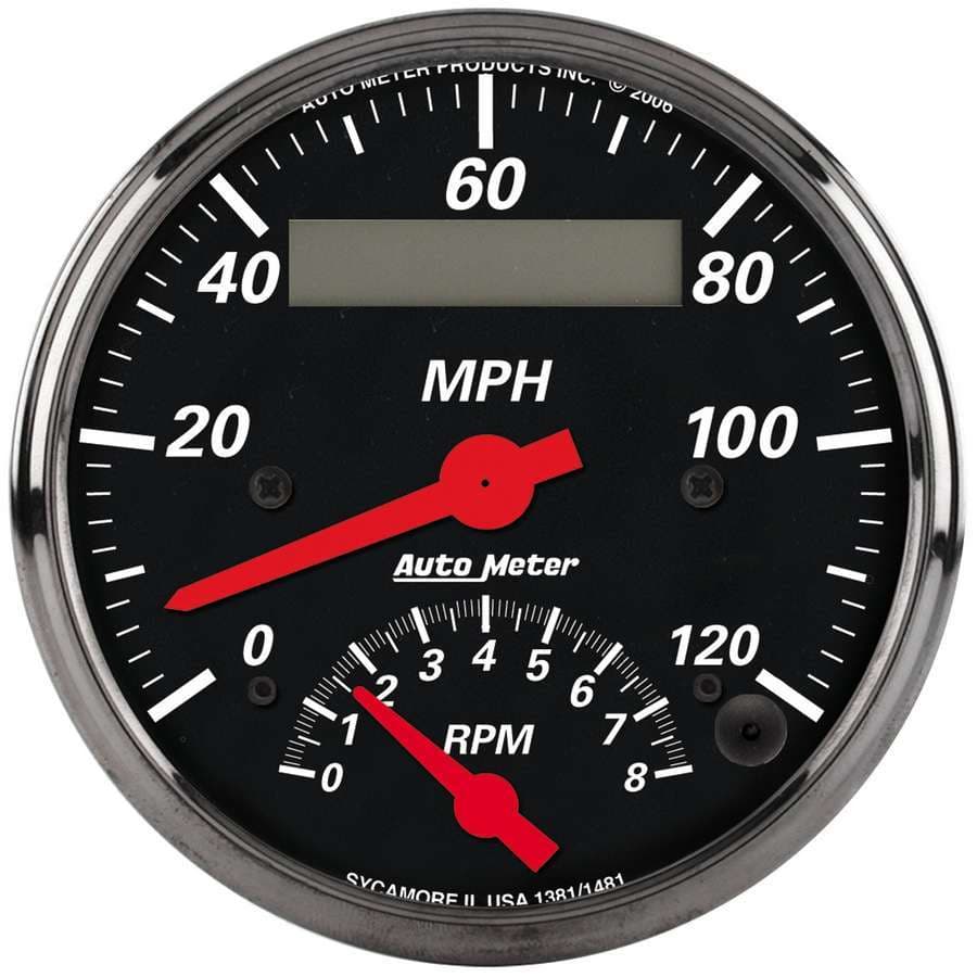 AutoMeter Gauge, Tach/Speedo, 3 3/8", 120mph & 8k RPM, Elec. Program., Designer Blk