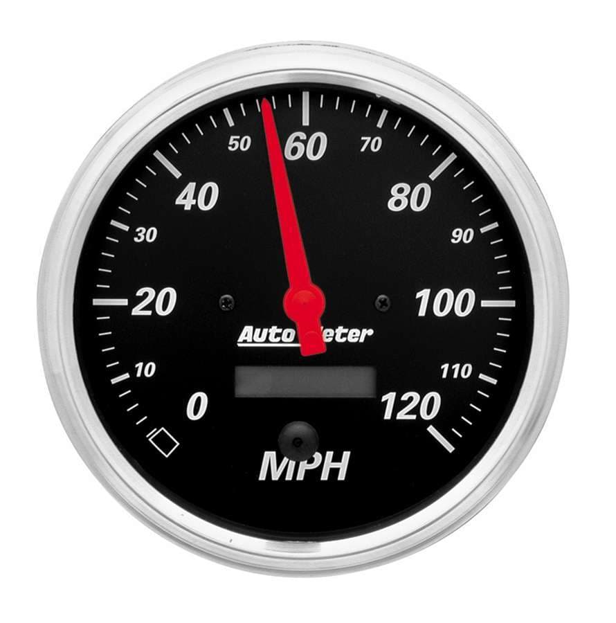 AutoMeter Gauge, Speedometer, 5", 120mph, Elec. Prog. w/ LCD Odo, Designer Black