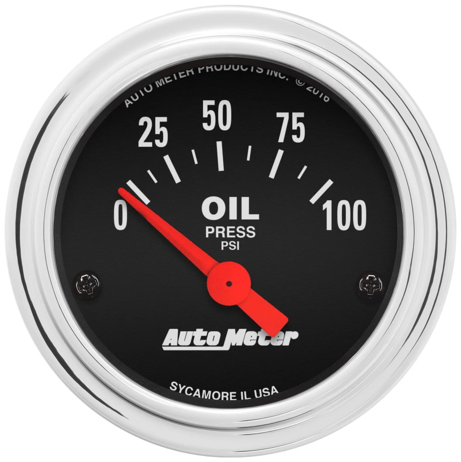 AutoMeter Gauge, Oil Pressure, 2 1/16", 100psi, Electric, Traditional Chrome