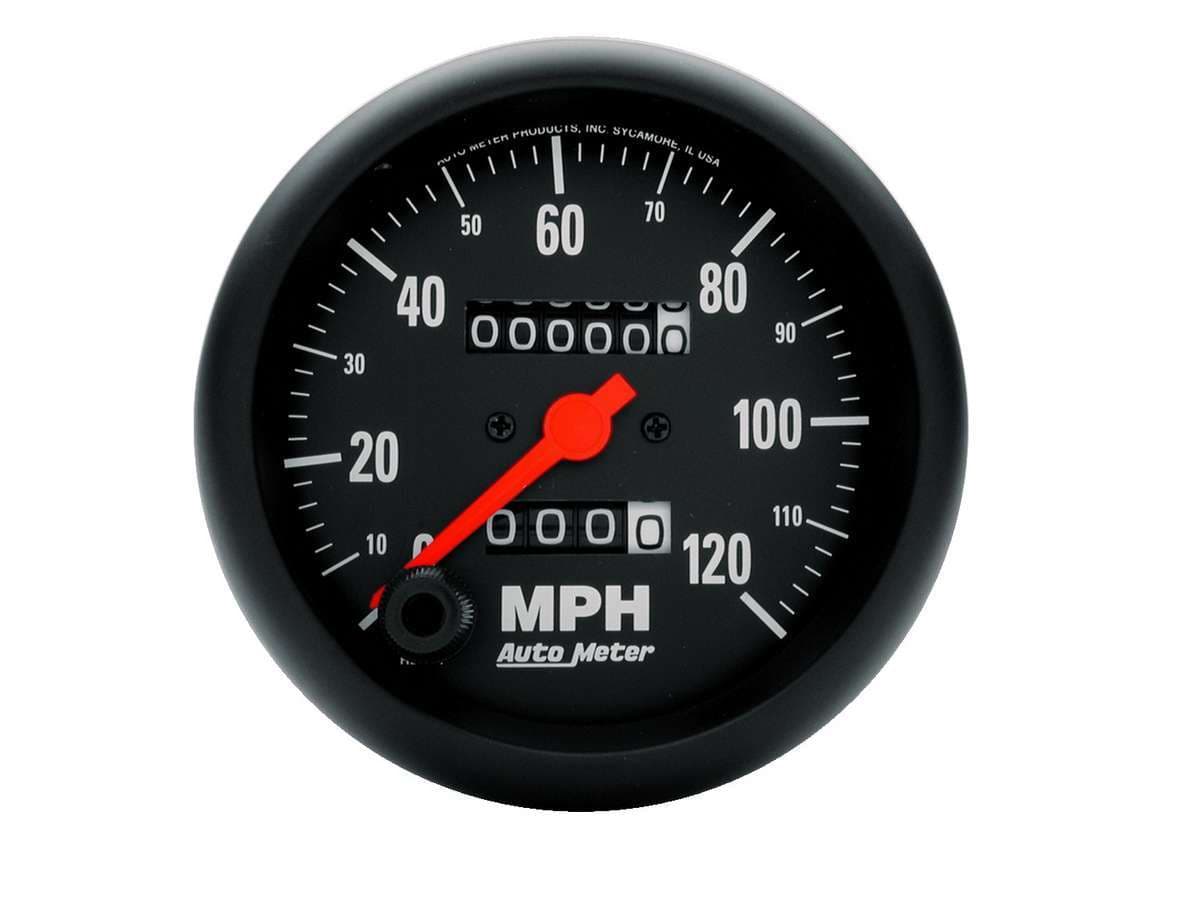 AutoMeter Gauge, Speedometer, 3 3/8", 120mph, Mechanical, Z Series