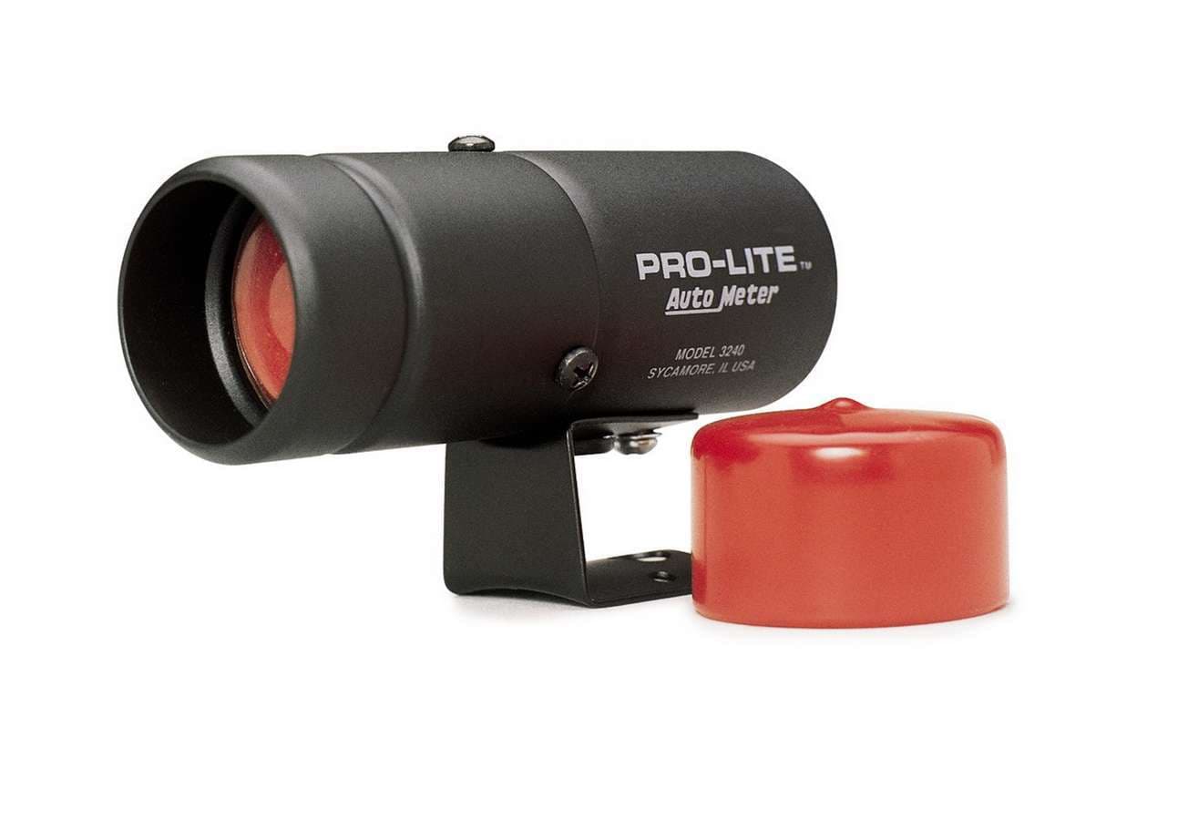 AutoMeter AutoMeter 3240 WARNING LIGHT, BLACK PRO-LITE, INCL. RED LENS & NIGHT COVER